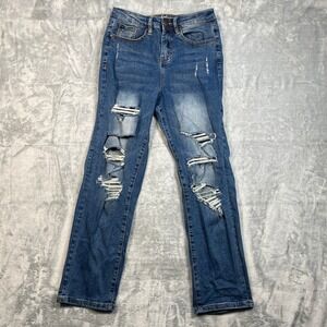 Resfeber Los Angeles Collection Distressed Ripped Blue Denim Jeans Women Size 4